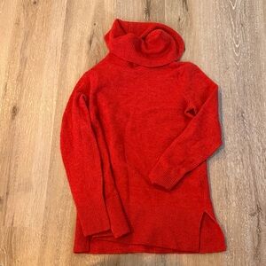 LOFT Vibrant orange/Red Cowl Neck Sweater